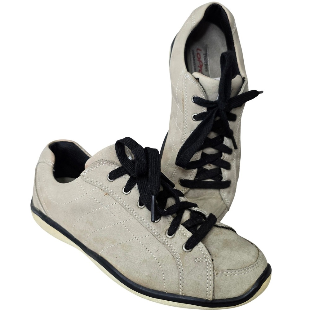 FootJoy LoPro Womens 7‎ Beige Black Spikeless Golf Shoes 97276